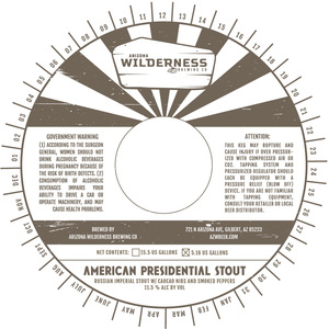 Arizona Wilderness Brewing Co American Presidential Stout July 2017