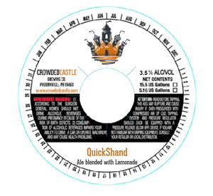 Quickshand Ale Blended With Lemonade July 2017