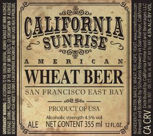 California Sunrise American Wheat Beer August 2017