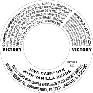 Victory Java Cask Rye With Vanilla Beans July 2017