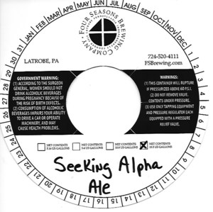 Four Seasons Brewing Company Seeking Alpha Ale August 2017