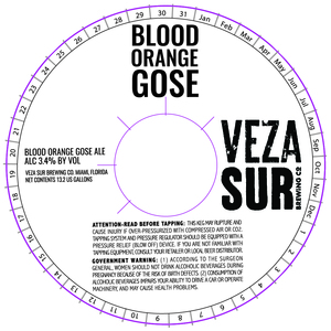 Veza Sur Brewing Co. Blood Orange Gose August 2017