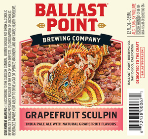 Ballast Point Grapefruit Sculpin August 2017