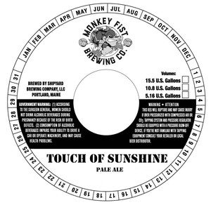 Monkey Fist Brewing Co. Touch Of Sunshine August 2017