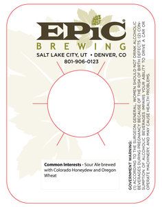 Epic Brewing Common Interests August 2017