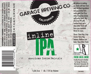 Garage Brewing Co Inline IPA August 2017
