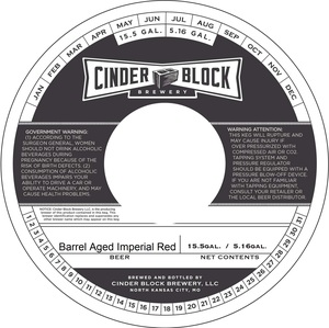 Cinder Block Brewery Barrel Aged Imperial Red August 2017