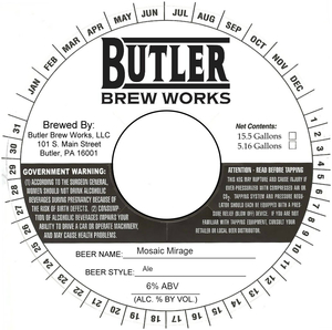 Butler Brew Works Mosaic Mirage August 2017