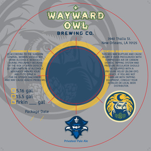 Wayward Owl Brewing Company Privateer Pale Ale August 2017