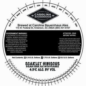 Scarlet Hibiscus Golden Sour Ale With Peaches August 2017