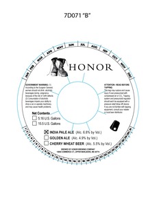 Honor India Pale Ale August 2017