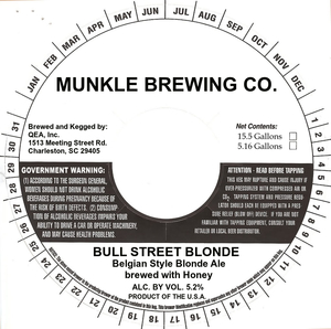 Munkle Brewing Co. Bull Street Blonde August 2017
