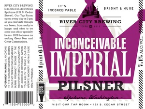 River City Brewing Co. Inconceivable Imperial Pilsner November 2017