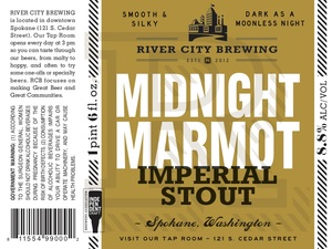 River City Brewing Co. Midnight Marmot Imperial Stout November 2017