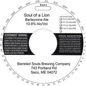 Barreled Souls Brewing Company Soul Of A Lion September 2017