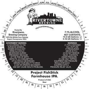 Rivertowne Project Fishstick Farmhouse IPA September 2017
