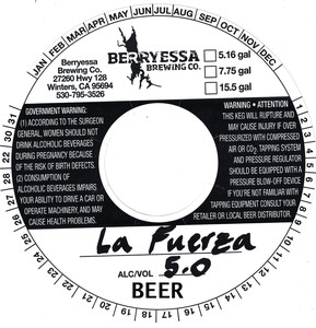Berryessa Brewing Co. La Fuerza September 2017