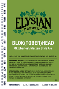 Elysian Brewing Company Blok(tober)head September 2017