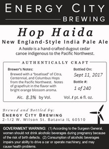 Energy City Brewing Hop Haida September 2017