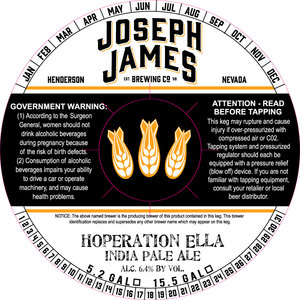 Joseph James Brewing Co Hoperation Ella September 2017