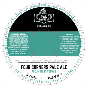 Durango Brewing Co Four Corners Pale Ale October 2017