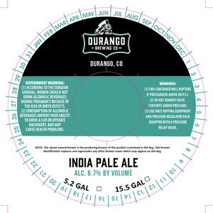 Durango Brewing Co India Pale Ale October 2017