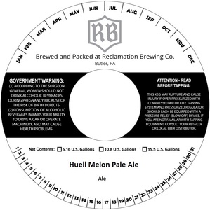 Reclamation Brewing Company Huell Melon Pale Ale September 2017