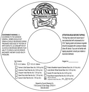 Council Brewing Co. Beg For Murky Imperial India Pale Ale October 2017
