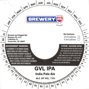 Brewery 85 Gvl IPA October 2017
