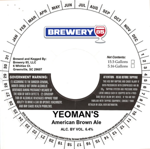 Brewery 85 Yeoman's October 2017
