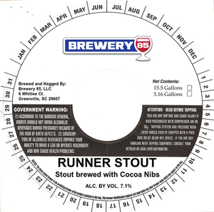 Brewery 85 Runner Stout October 2017