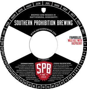 Southern Prohibition Brewing Framboujee October 2017