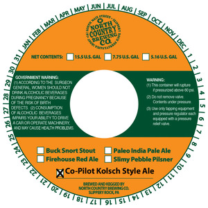 North Country Brewing Company Co-pilot Kolsch Style Ale October 2017