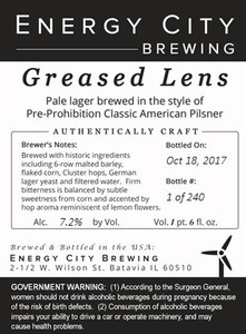 Energy City Brewing Greased Lens October 2017