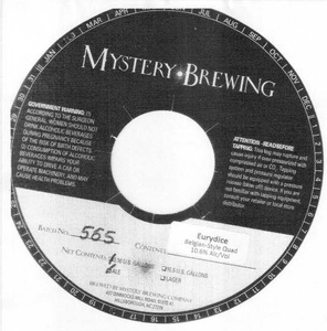 Mystery Brewing Company Euridyce October 2017