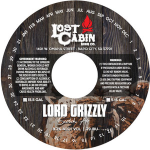 Lost Cabin Beer Co. Lord Grizzly October 2017
