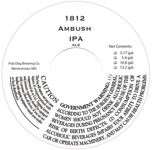 1812 Ambush IPA October 2017
