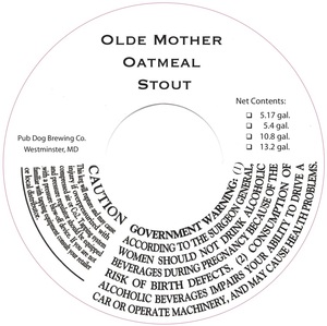 Olde Mother Oatmeal Stout October 2017