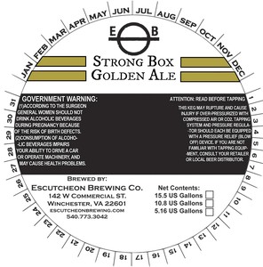 Escutcheon Brewing Company Strong Box Golden Ale