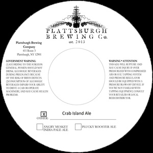 Plattsburgh Brewing Co Crab Island Ale November 2017