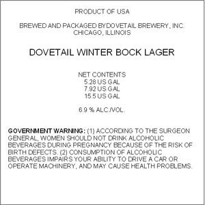 Dovetail Winter Bock November 2017