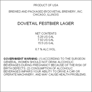 Dovetail Festbier November 2017