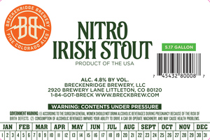 Breckenridge Brewery Nitro Irish Stout