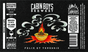 Cabin Boys Brewery Felix Et Tenebris, American Orange Stout November 2017
