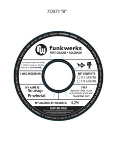 Funkwerks, Inc. Soursop Provincial December 2017
