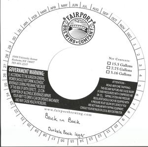 Fairport Brewing Company Back In Bock Dunkels Bock Lager January 2020