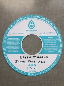 Ever Grain Brewing Co. Green Iguana India Pale Ale January 2020