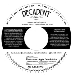 Decadent Ales Apple Crumb Cake January 2020