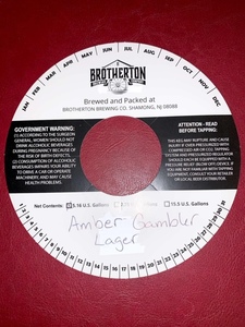 Brotherton Brewing Company Amber Gambler Lager February 2020