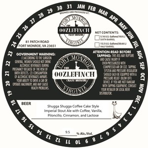 Oozlefinch Craft Brewery Shugga Shugga Coffee Cake Style January 2020